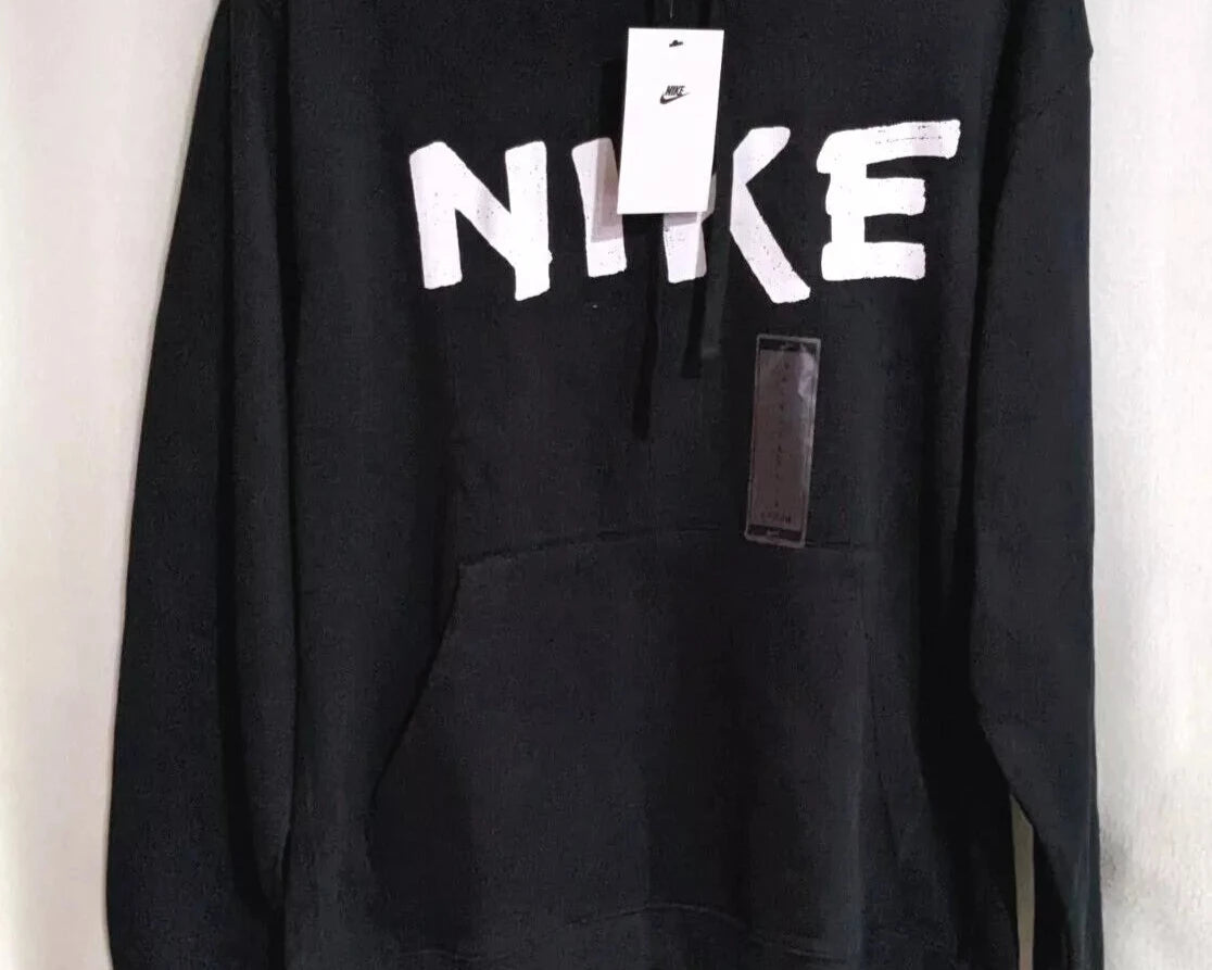 Худи Nike Black/White Club Graphic Fleece Pullover Hoodie (DQ2349-010)