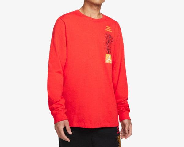 Горнище NIKE Air Jordan Mens Mind Over Matter Logo Long Sleeve Tshirt Red (dc9785-673)