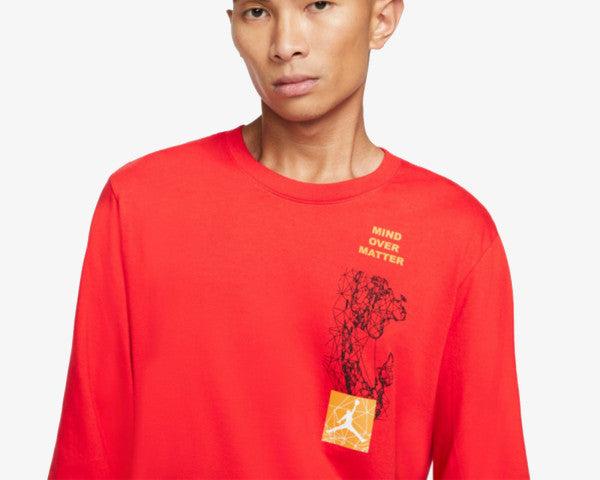 Горнище NIKE Air Jordan Mens Mind Over Matter Logo Long Sleeve Tshirt Red (dc9785-673)